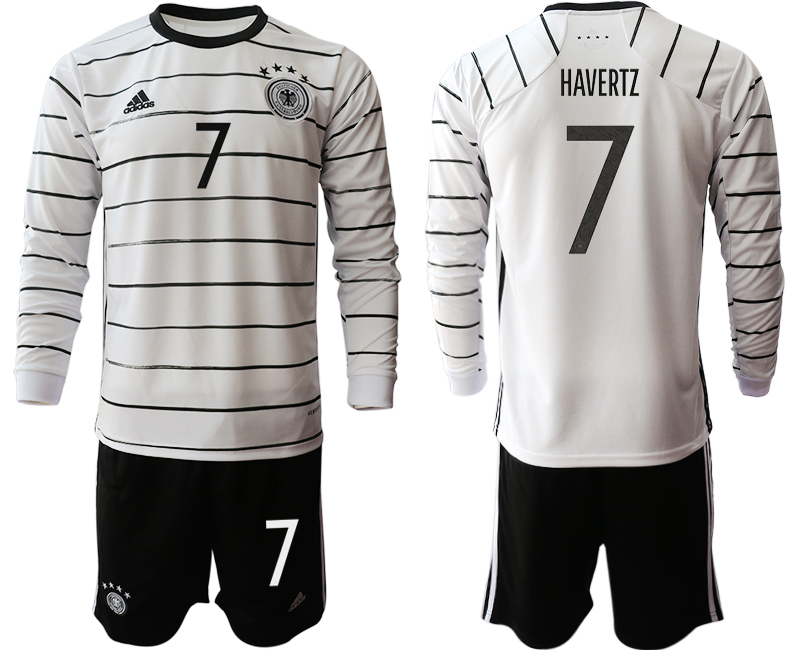 Men 2021 European Cup Germany home white Long sleeve #7 Soccer Jersey->germany jersey->Soccer Country Jersey